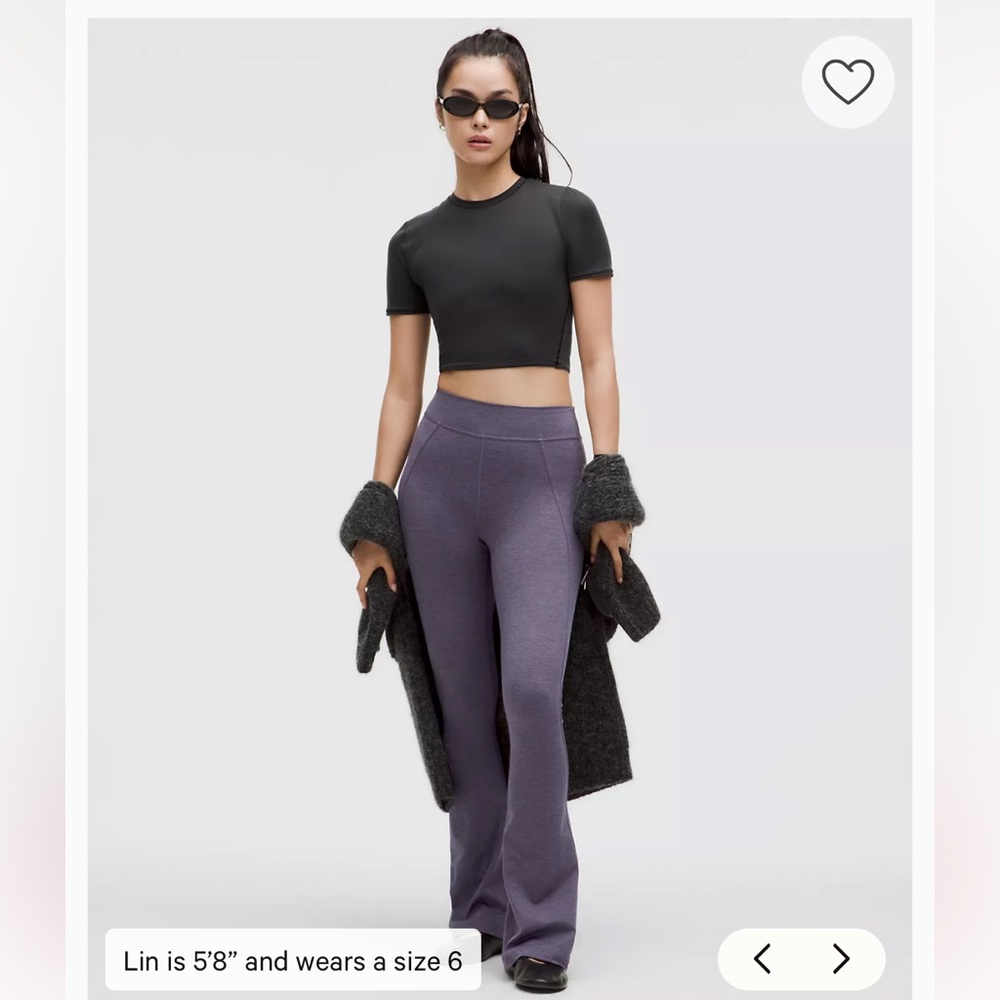 lululemon Softy Suedey Split-Hem High-Rise Mini-Flare Pant in Nightfall size 6